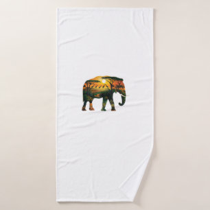 African Elephant Sunset Safari Nature Lovers Shirt Bath Towel