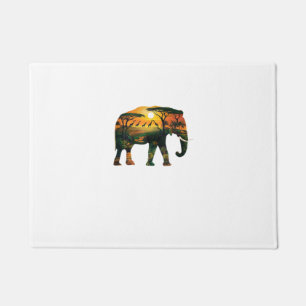 African Elephant Sunset Safari Nature Lovers Shirt Doormat