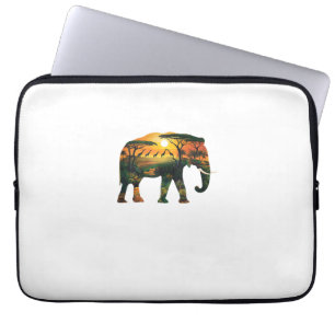 African Elephant Sunset Safari Nature Lovers Shirt Laptop Sleeve