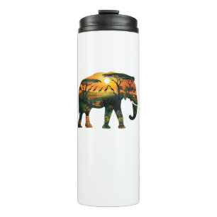 African Elephant Sunset Safari Nature Lovers Shirt Thermal Tumbler