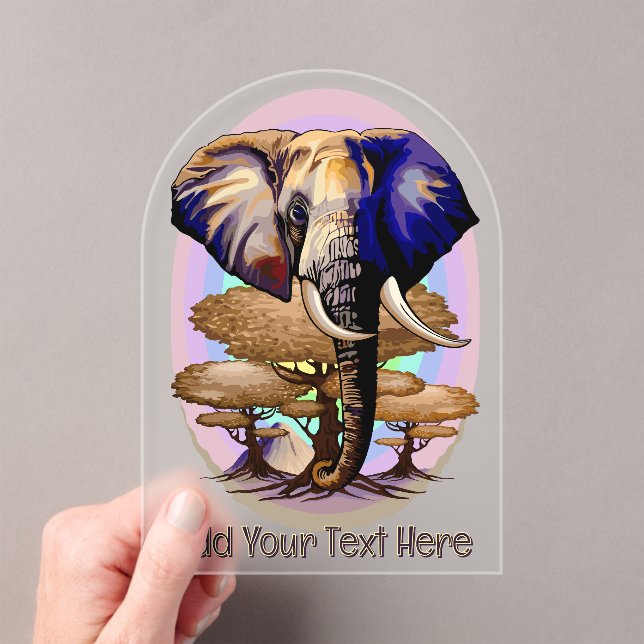 African Elephant Surreal Portrait  Acrylic Invitations (Insitu (Handheld))