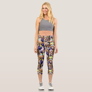 African Elephant Surreal Portrait  Capri Leggings
