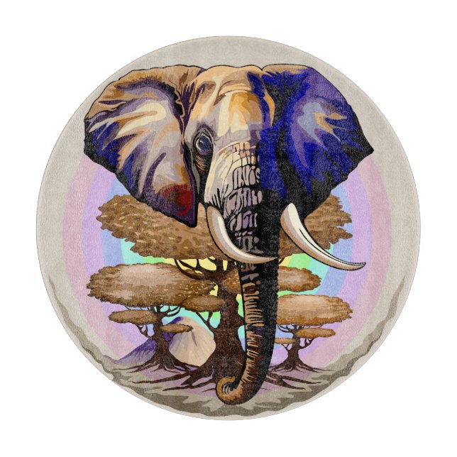 African Elephant Surreal Portrait  Cutting Board (Front)