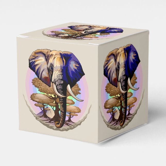 African Elephant Surreal Portrait  Favour Box (Front Side)