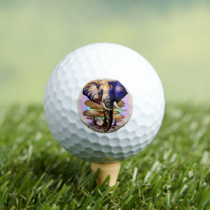 African Elephant Surreal Portrait Golf Balls