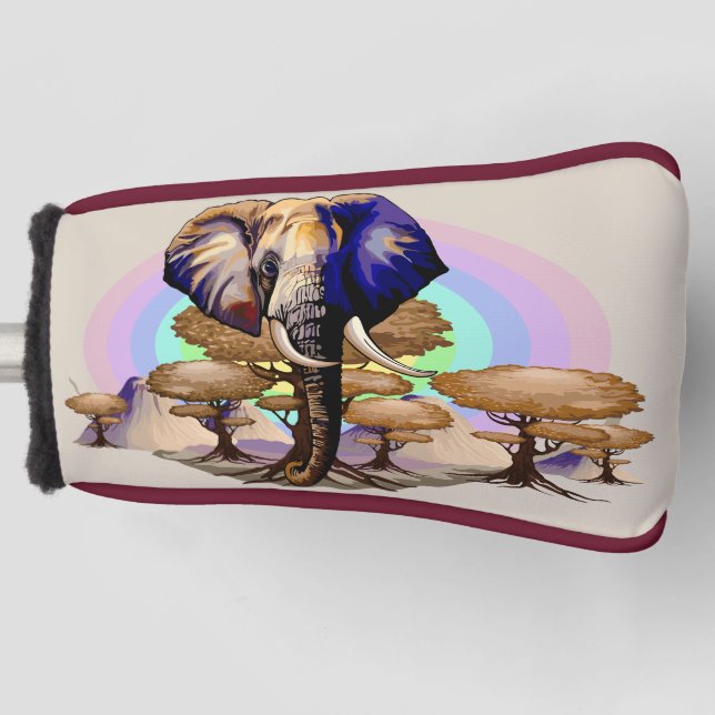 African Elephant Surreal Portrait  Golf Head Cover (Front)