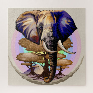 African Elephant Surreal Portrait  Jigsaw Puzzle