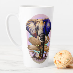 African Elephant Surreal Portrait Latte Mug
