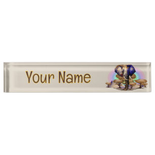 African Elephant Surreal Portrait Nameplate