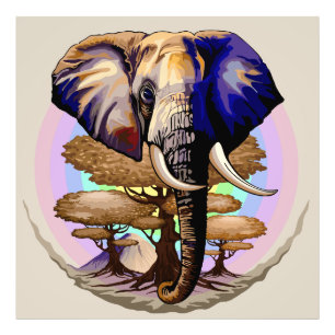African Elephant Surreal Portrait  Photo Print