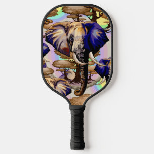 African Elephant Surreal Portrait Pickleball Paddle