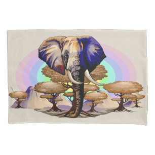 African Elephant Surreal Portrait  Pillowcase