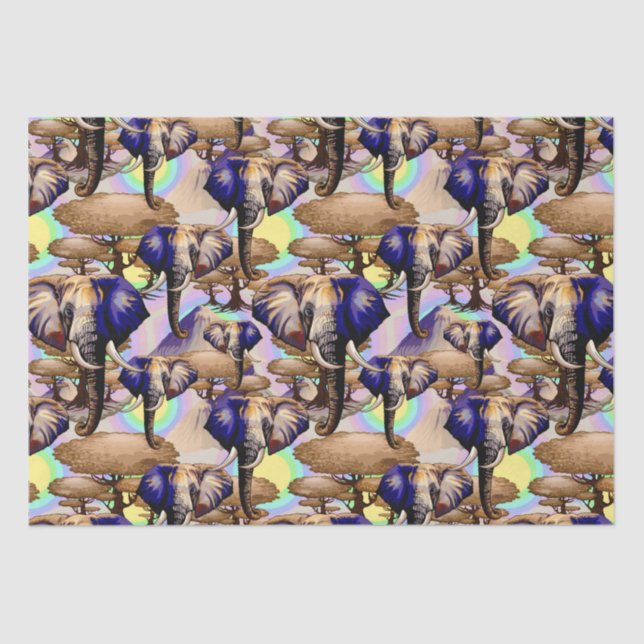 African Elephant Surreal Portrait  Tissue Paper (Front)