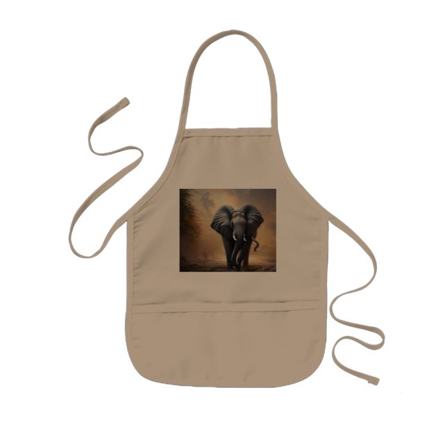 African Elephant- The King Kids Apron (Front)