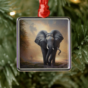 African Elephant-The King- Metal Ornament