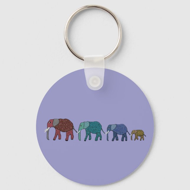 African Elephant Walk Key Ring (Front)