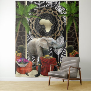 African Elephant Walk Tapestry