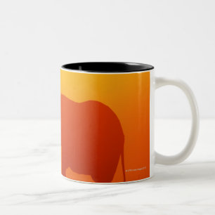 African elephant walking at sunset , Kenya , Two-Tone Coffee Mug