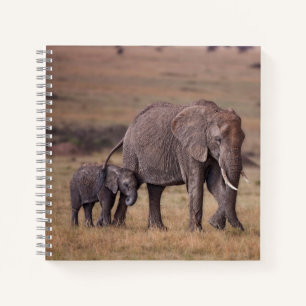 African Elephant with Baby Notebook