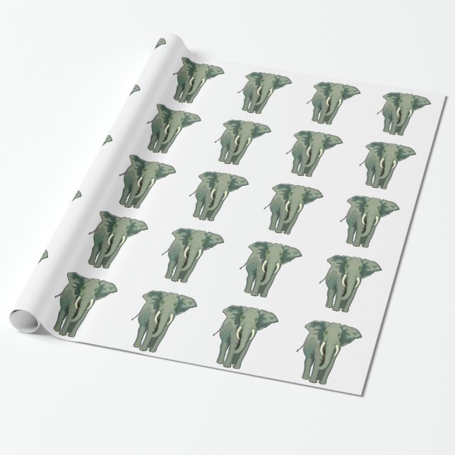 African Elephant Wrapping Paper (Unrolled)