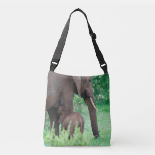 African elephant young lactating, Serengeti Crossbody Bag