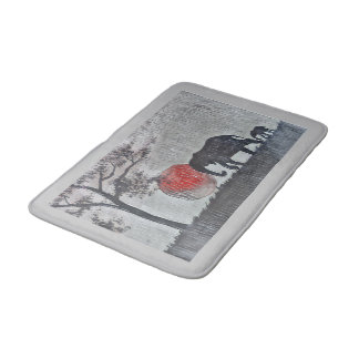 African Elephants Bath Mat