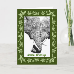 African Elephants Christmas Card