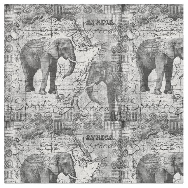 African Elephants Fabric (Close Up)