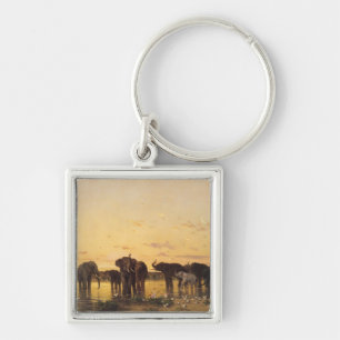 African Elephants Key Ring