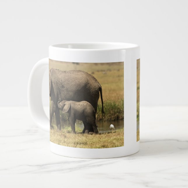 African Elephants Large Coffee Mug (Front Left)