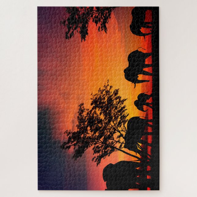African Elephants on the Serengeti Plains Jigsaw Puzzle (Vertical)