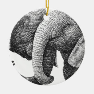 African Elephants Ornament