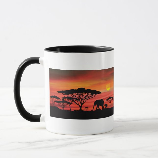 African Elephants Sunset Mug (Left)