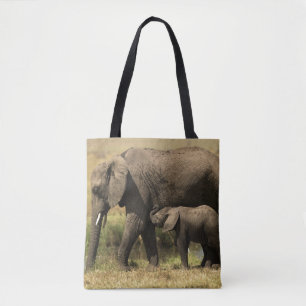 African Elephants Tote Bag