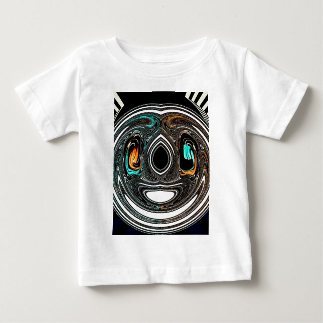 African Ethnic Doodle Zebra textured Art Print Baby T-Shirt (Front)