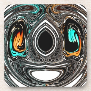 African Ethnic Doodle Zebra textured Art Print Coaster