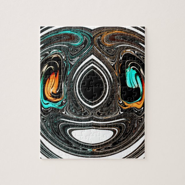 African Ethnic Doodle Zebra textured Art Print Jigsaw Puzzle (Vertical)