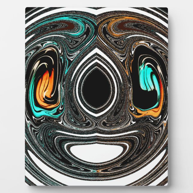 African Ethnic Doodle Zebra textured Art Print Plaque (Front)