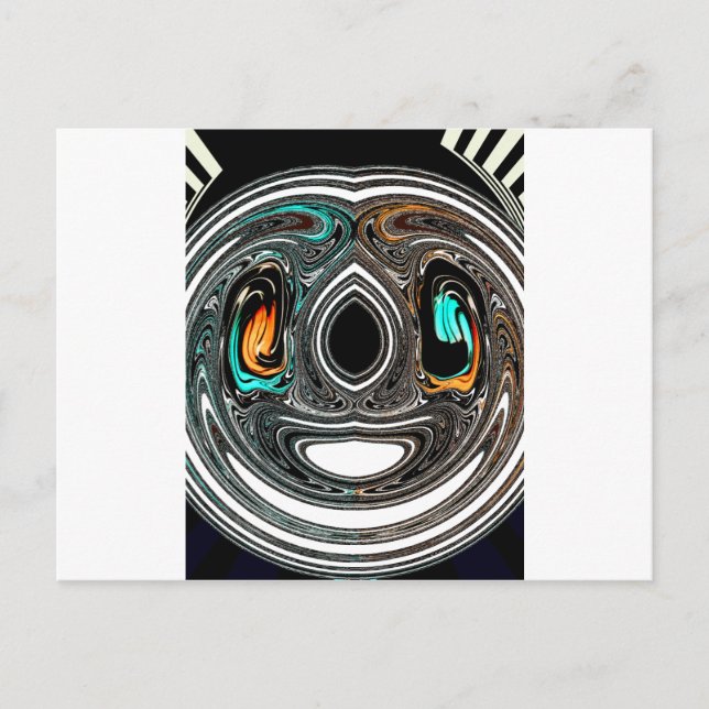 African Ethnic Doodle Zebra textured Art Print Postcard (Front)