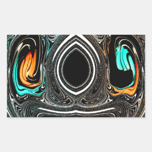 African Ethnic Doodle Zebra textured Art Print Rectangular Sticker