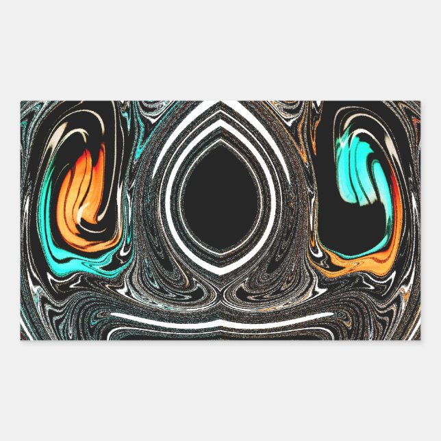 African Ethnic Doodle Zebra textured Art Print Rectangular Sticker (Front)