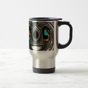 African Ethnic Doodle Zebra textured Art Print Travel Mug
