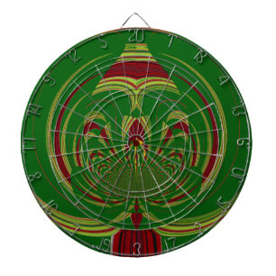 African Ethnic Green Floral Motif Pattern Design Dartboard