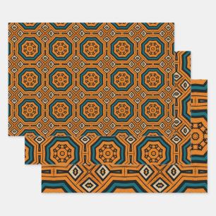 African Ethnic Inspired Pattern No10 Wrapping Paper Sheet