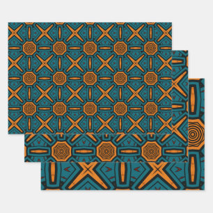 African Ethnic Inspired Pattern No11 Wrapping Paper Sheet
