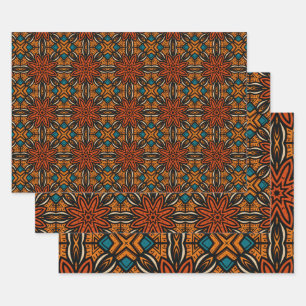 African Ethnic Inspired Pattern No7 Wrapping Paper Sheet