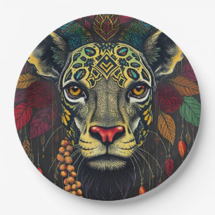 African ethnic Kwanzaa Wild Animals in Disguise Paper Plate