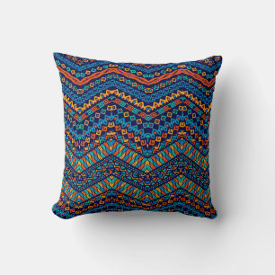 African ethnic pattern funky colours cushion