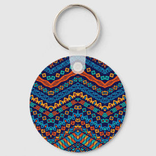 African ethnic pattern funky colours key ring