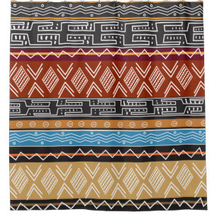 African Ethnic Pattern Mix Shower Curtain
